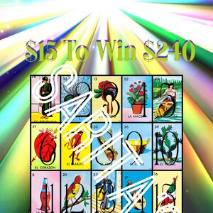 Loteia Mexicana Board 15 for 240 Money maker colorful neon