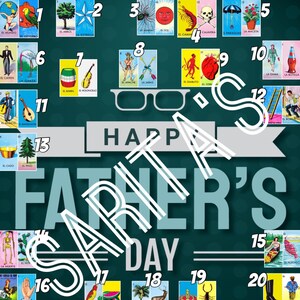 Loteria Mexicana Board Carta Father day theme 27 numbers dia de los padres