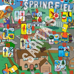 Simpsons Loteria mexicana board