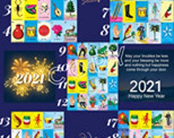New years ano nuevo loteria board 2021