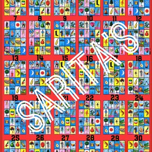 Loteria Mexicana Board big board small images 30 numbers