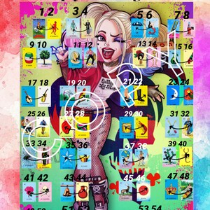 Harley Quinn Loteria Board Help your neighbor