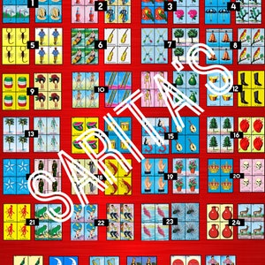 Shuffle Roulette Loteria Mexicana Board 27 numbers 2 images per number