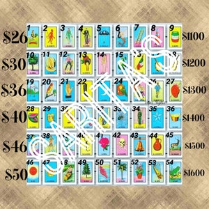 Big money board all 54 cards