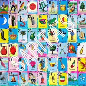 Loteria Mexicana Board Card 54 card board numbered
