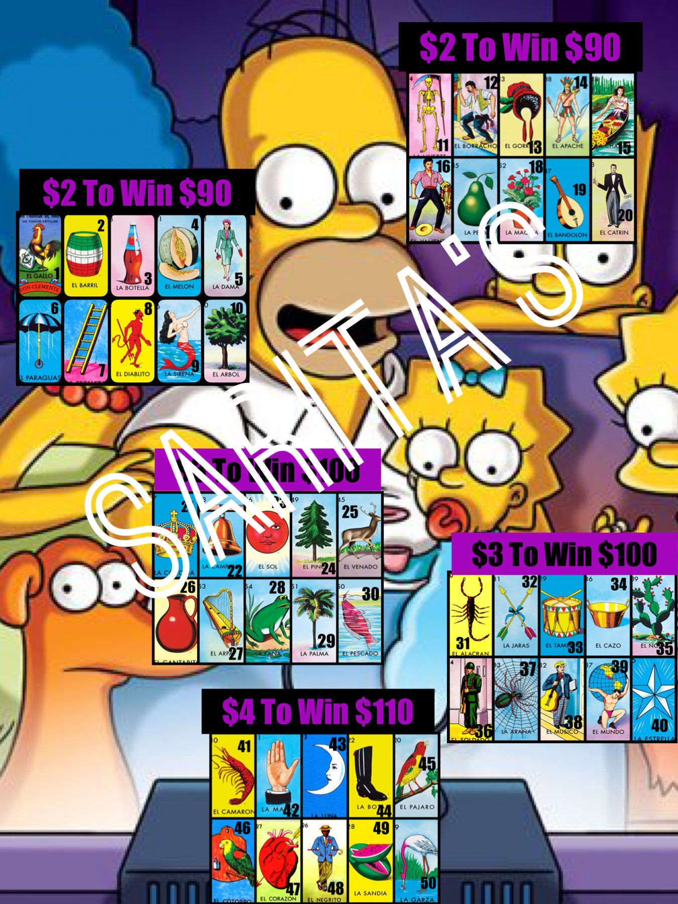 The Simpsons Loteria PYP Board Money Maker - Etsy The Simpsons Loteria PYP Board Money Maker - Etsy