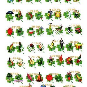 Loteria Mexicana Board Clovers 54 numbers St Patricks