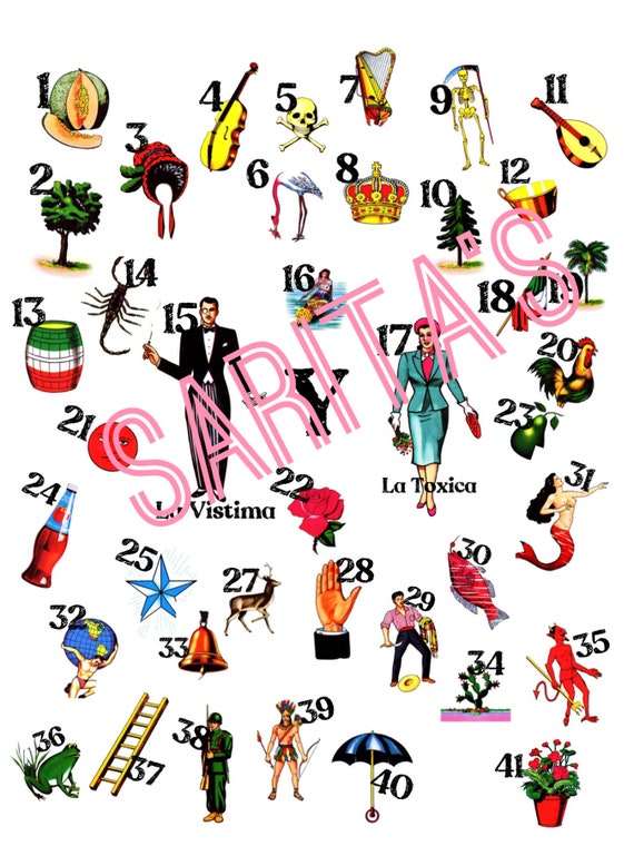 Loteria Mexicana Board La Vistima Victima Y La Toxica Dama 41 Etsy