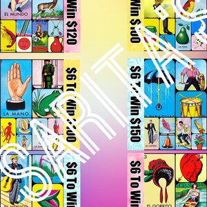Loteria Mexicana all 54 cards not numbered good for live also PYP board