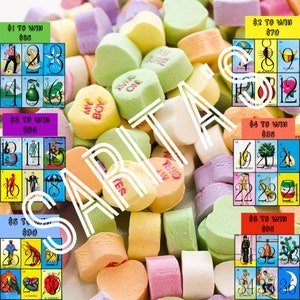 Loteria mexicana board valentines sweethearts pyp pick your prize