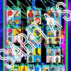 Loteria Mexicana Board Glow party  neon new game similar to neighbors or family
