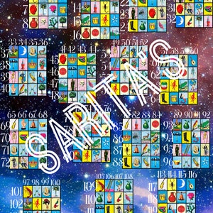 Galaxy Loteria Mexicana Board 120 lines