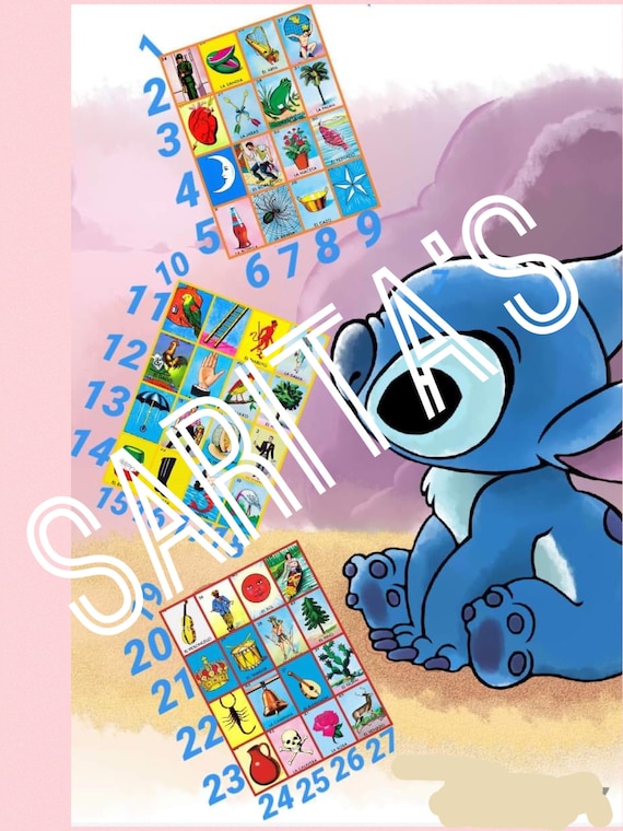 Stitch Loteria Board Lilo 