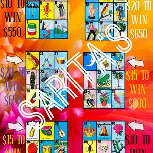 Loteria Mexicana Board PYP wählen Sie Ihren Preis bunt gewinnen bis zu 600