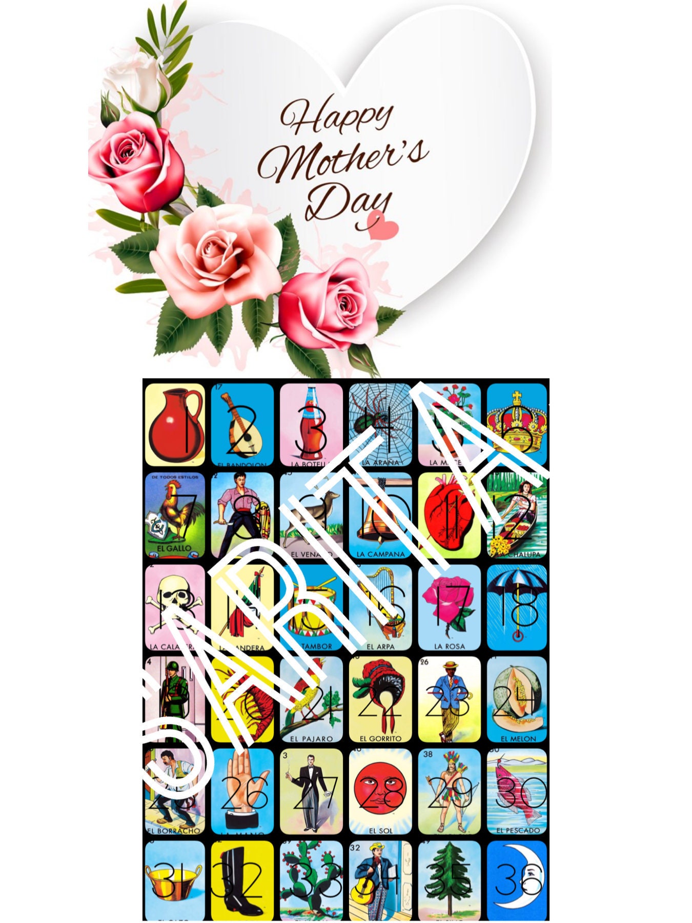 Loteria Mexicana Mothers day Board dia de las madres 36 numéros Etsy