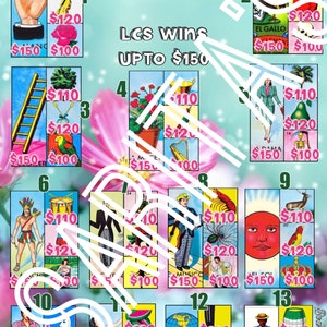 Loteria Mexicana Board Card 13 Zahlen 4 Karten je win up to 150