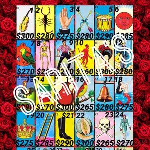 Loteria Board rote Rosen 10 zu gewinnen 300 LCS