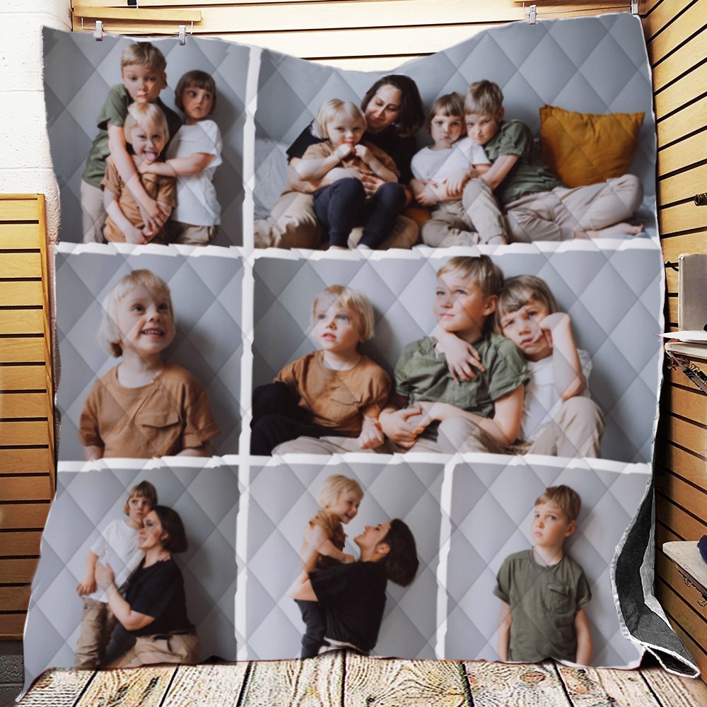 Custom Photo Quilt,  Personalized Photo Quilt, Quilt Picture Blanket,Custom Name Quilt,Personalized Dog Pet Quilt Blanket, Memory Quilt Gift