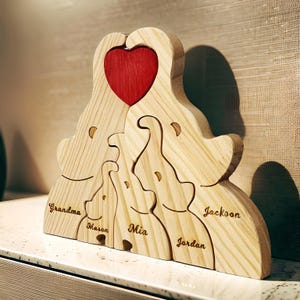 Personalized Wooden Elephant Family Puzzle, Elephants Family Puzzle with Names, Custom Wooden Animals, Family puzzle, Christmas Gift