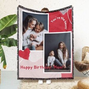 Custom Picture Blanket, Photo Blanket, Peronalized Family Blanket,  Personalized Blanket Throw, Cat Dog Blanket with Tassel, Bed Throw