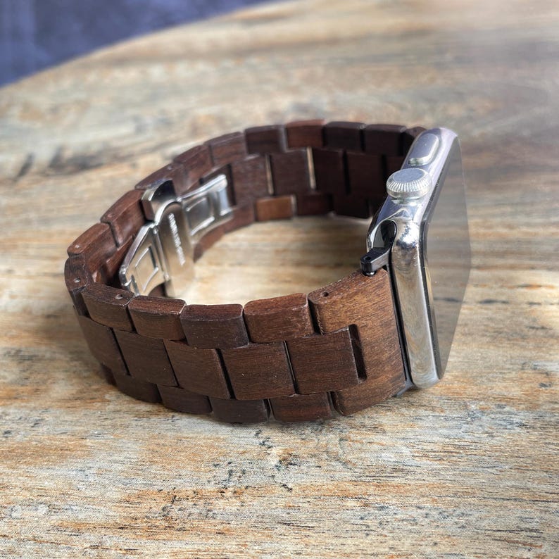 Personligt Fitbit Versa 4 Fitbit Sense 2 Klockarmband, Graverat Träklockarmband för Google Pixel 1/2/3 Fitbit Versa 2/3 bild 2