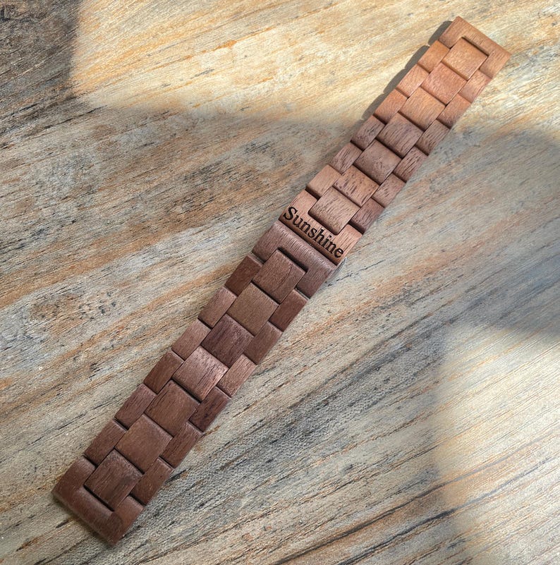Personligt Fitbit Versa 4 Fitbit Sense 2 Klockarmband, Graverat Träklockarmband för Google Pixel 1/2/3 Fitbit Versa 2/3 bild 6