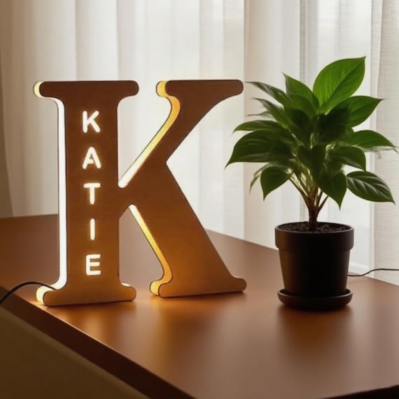 Benutzerdefinierte Buchstabe Nachtlampe, personalisierte Holzbuchstabe  Nachtlicht, Alphabet Nachttischlampe, Kinderzimmer Dekor Licht, Buchstaben  Zeichen - Etsy.de