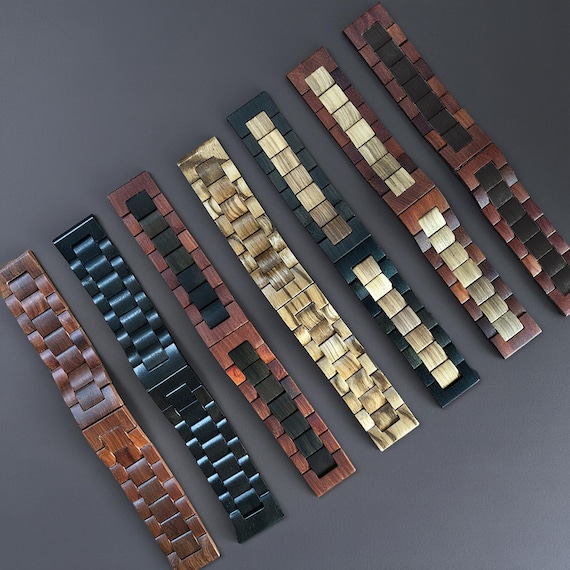 Engraved 20mm 22mm Wooden Watch Band, Quick Release 20mm 22mm Band