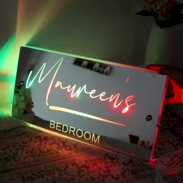 Custom Led Name Mirror, Personalized Name Mirror Neon Sign, I Am Mirror Sign, Light up Lamp Wall Decor Gift for Kids, Bedromm Party Sign