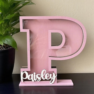 Personalized Initial Piggy Bank, Wooden Money Box with Name for Kids, Custom Wooden Piggy Bank, Initial Coin Bank, Name Bank for Boys Girls