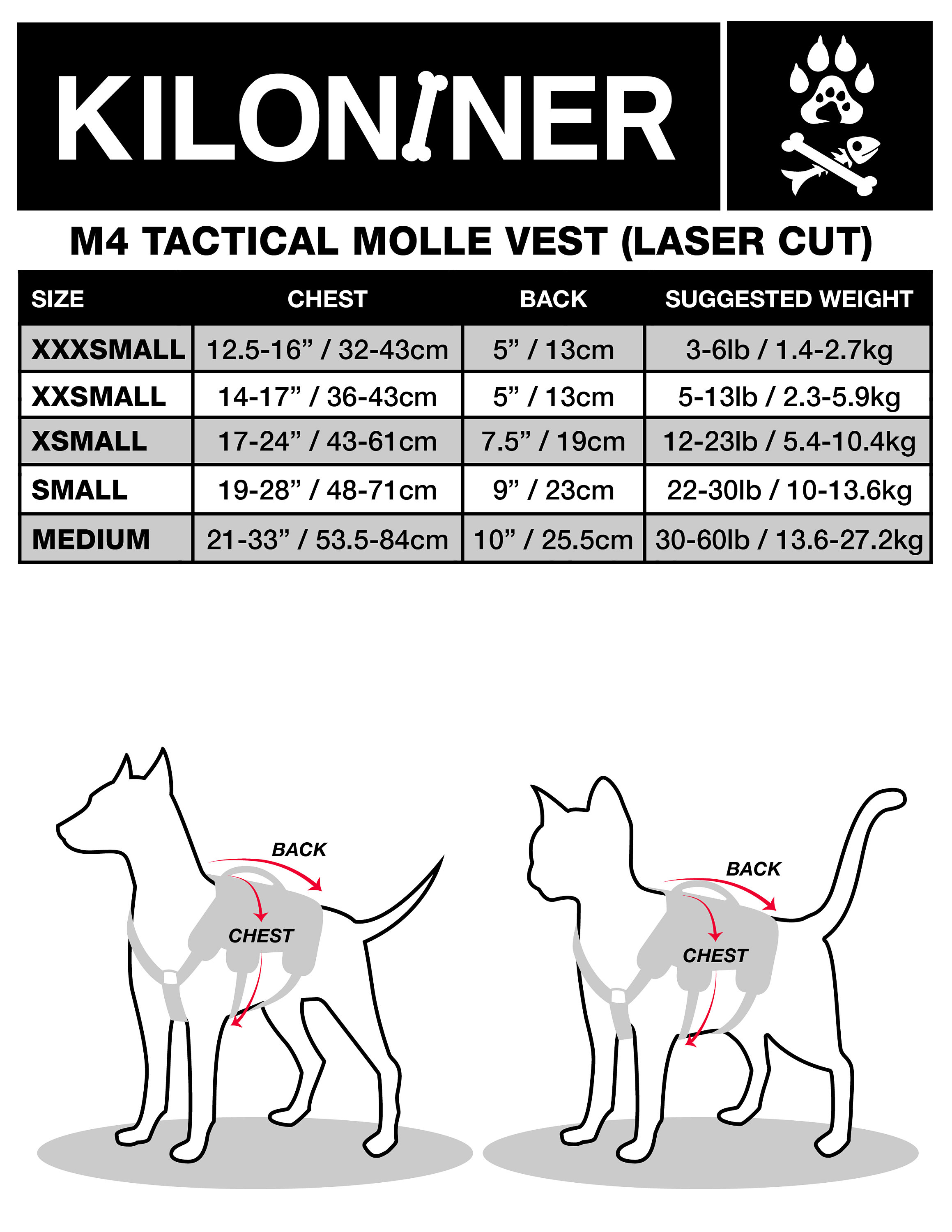 Kiloniner M4 Tactical MOLLE Dog & Cat Harness | Hiking and Kiloniner M4 Tactical MOLLE Dog & Cat Harness | Hiking and