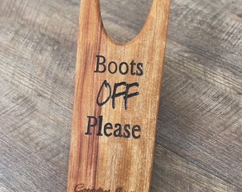 Boot Jack (remover) solid timber.   Personalised Boot Jacks - let's know the image or words you would like engraved.  FREE EXPRESS POSTAGE!