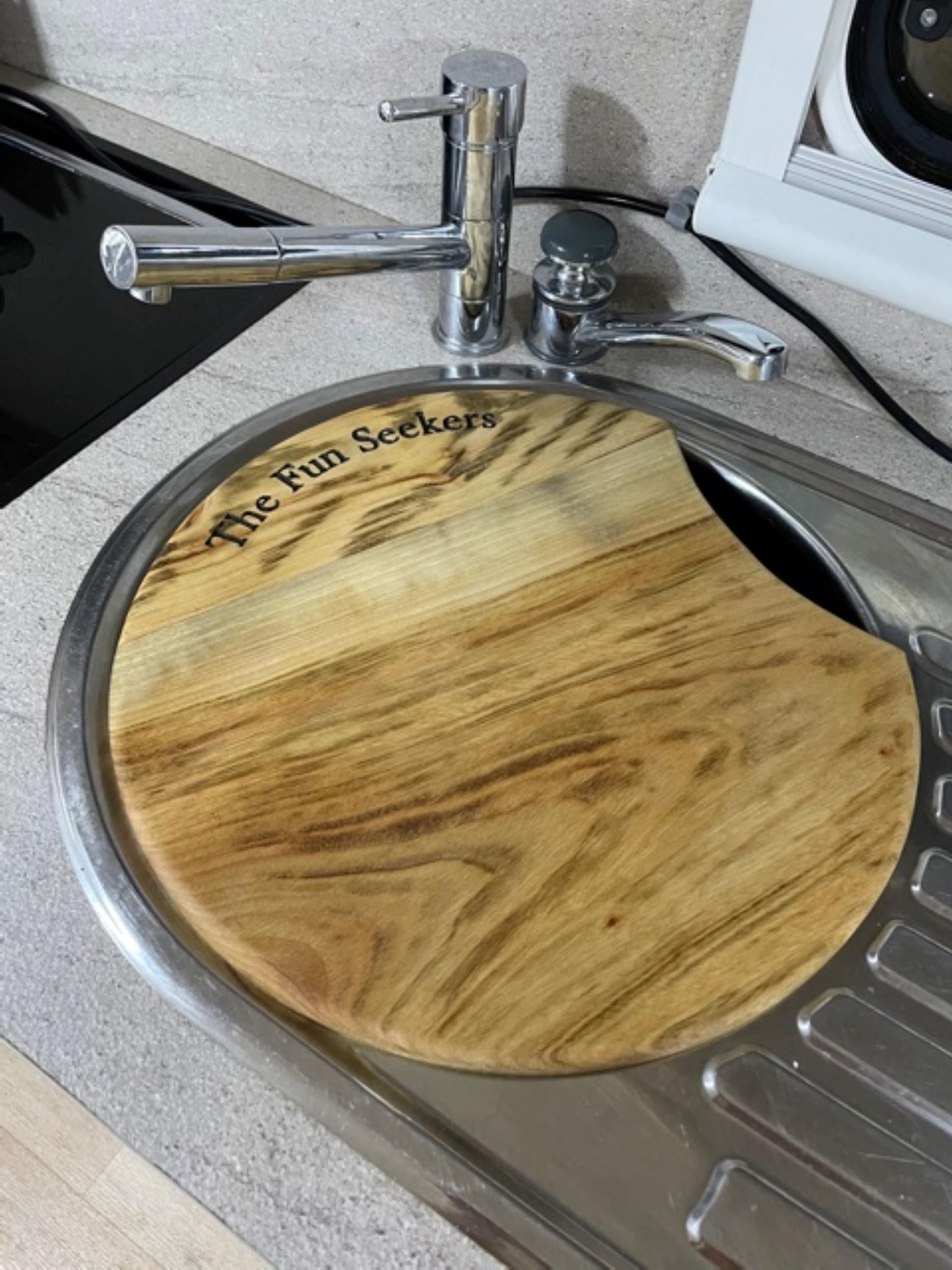 Caravan Sink Chopping Board round Camphor Laurel Etsy