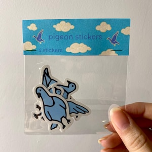 Paquete de pegatinas de palomas / pegatinas de pájaros / pegatinas de palomas azules / pegatinas de pájaros azules