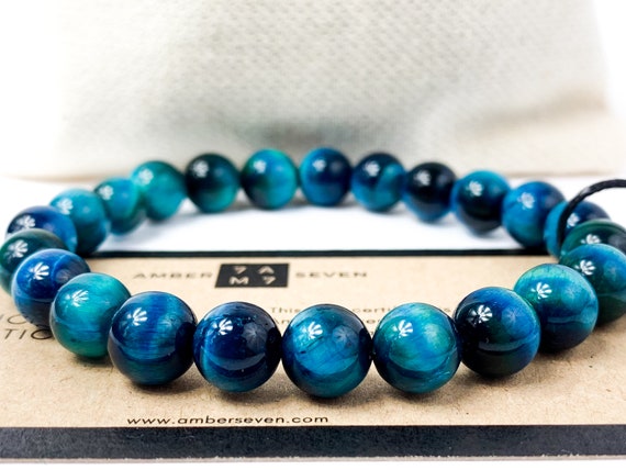 Blue Tiger s Eye Bracelet Bright Blue Natural Tiger Eye Blue Tiger Eye Gemstone Chakra Bead Bracelet Gift for Men Women 6mm 8mm Etsy Canada