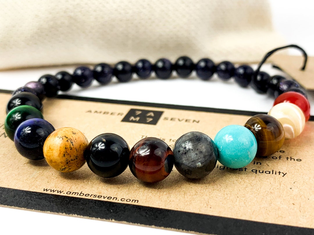 Solar System Bracelet 9 Planet Bracelet Handmade Universe Bracelet 6 8mm Galaxy Astronomy Chakra Yoga Gift for Men Women Jewelry Etsy
