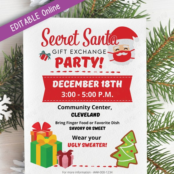 Secret Santa Flyer Etsy