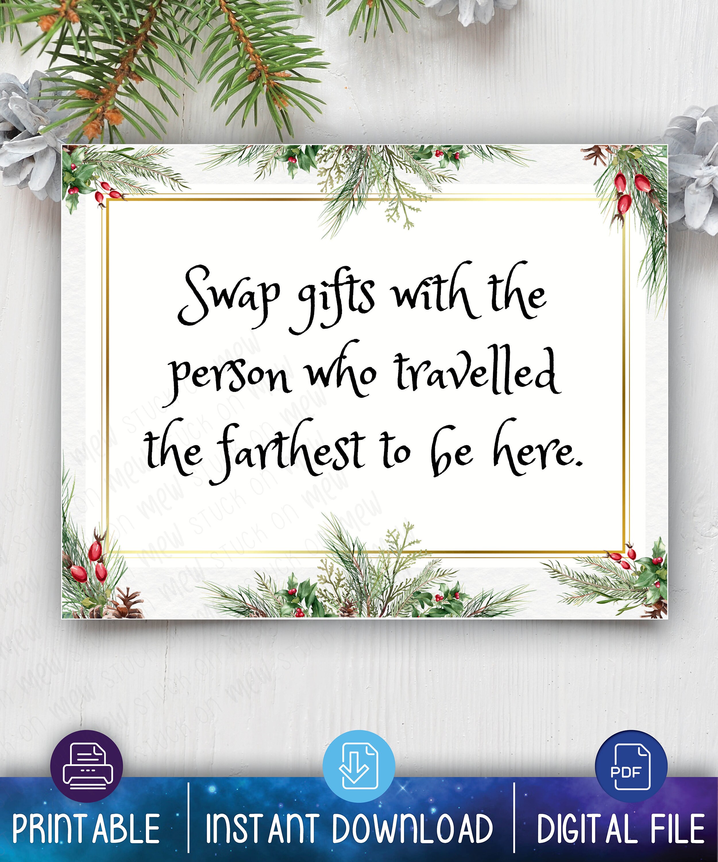 Printable Christmas Game Gift Exchange, Christmas Gift Exchange Cards ...