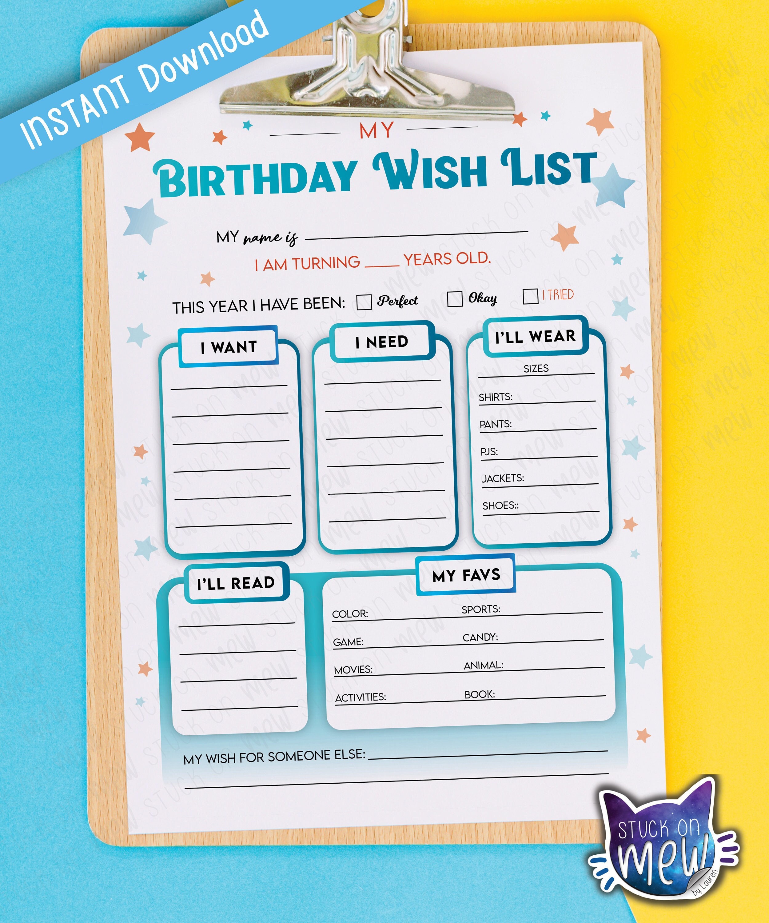 Printable Birthday Gift Wish List Template, Kid's Birthday Wish List, My Wish  List, Birthday Gift Ideas List, Bday Gift Ideas, Present Ideas -  Canada