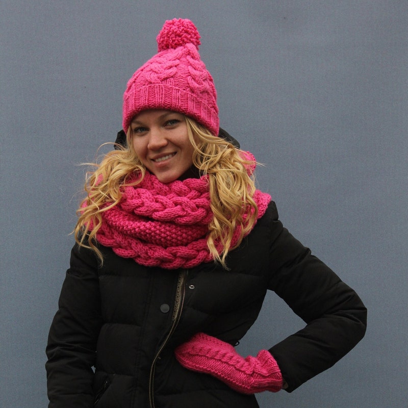 ZLYC Winter Knitted Winter Hat Windproof Hooded Scarf Balaclava Beanie