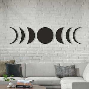 Metal Wall Art maan, muurdecoratie maanstanden, metalen muurkunst lunation, slaapkamer muurdecoratie, housewarmingcadeau, metalen muurkunst, kerstcadeaus