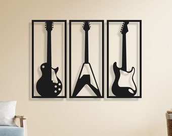 Guitar Metal Wall Art, Metal Music Wall Decor, Music Wall Art, Musician Gift, Guitar Wall Decor, Metal wall Hangings, Guitar Lover Gift,