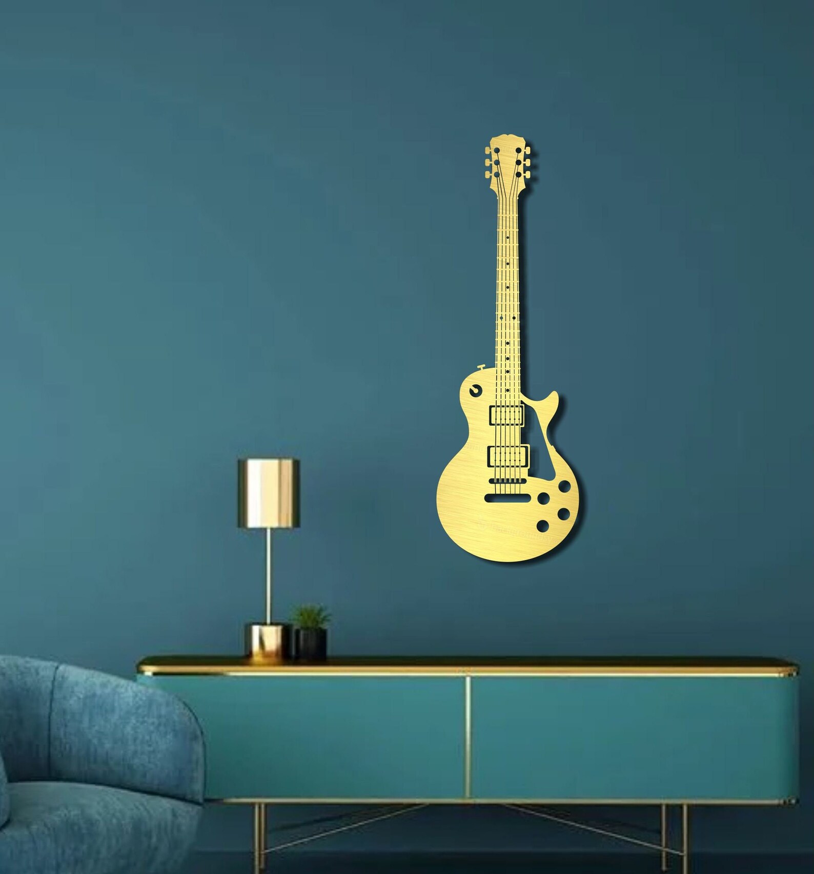 Guitar Metal Wall Art Metal Guitar Decor Metal Wall Art Etsy