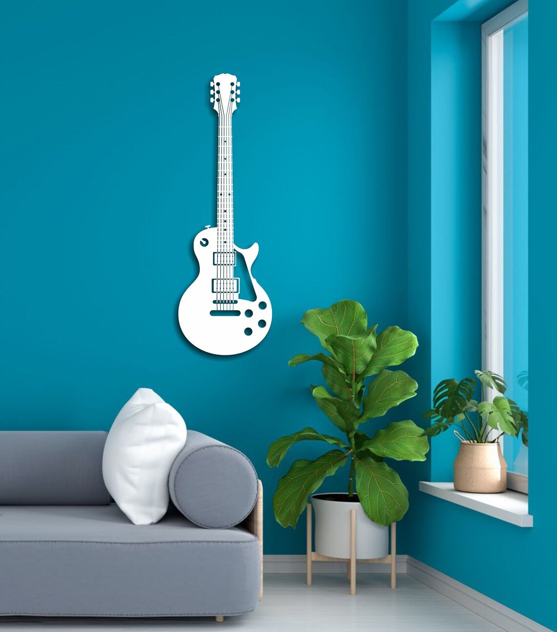 Guitar Metal Wall Art Metal Guitar Decor Metal Wall Art Etsy