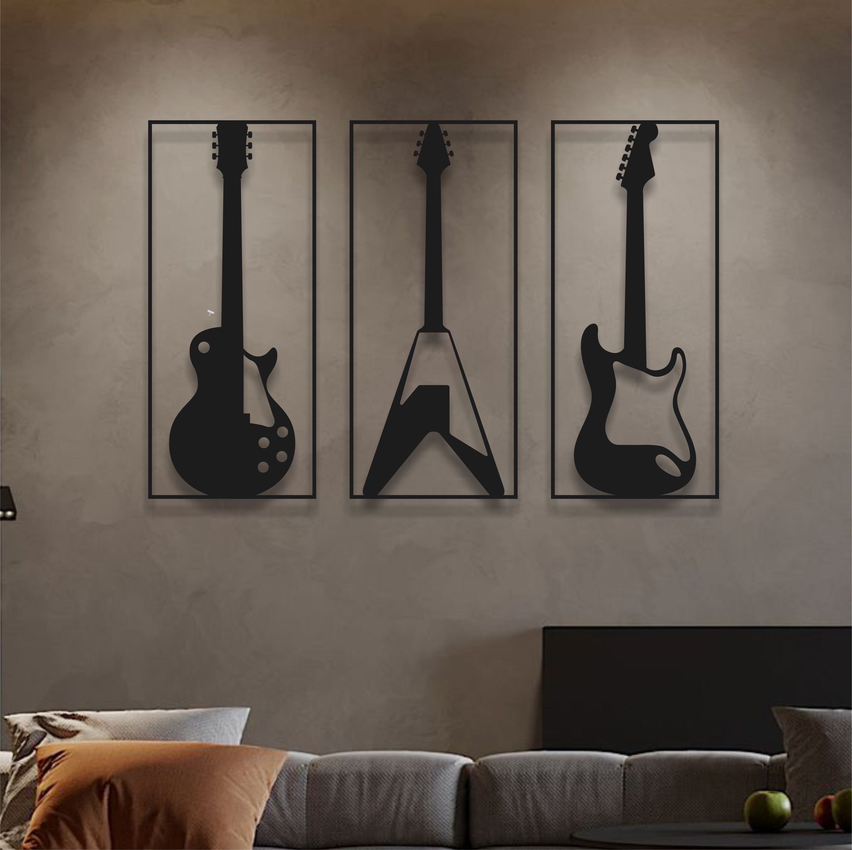 Music Metal Decor Guitar Wall Decor Metal Guitar Wall Art Etsy
