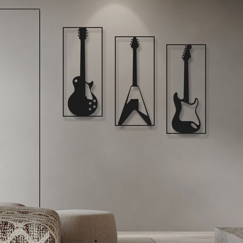 Guitar Metal Wall Art Metal Music Wall Decor Music Wall Art Etsy