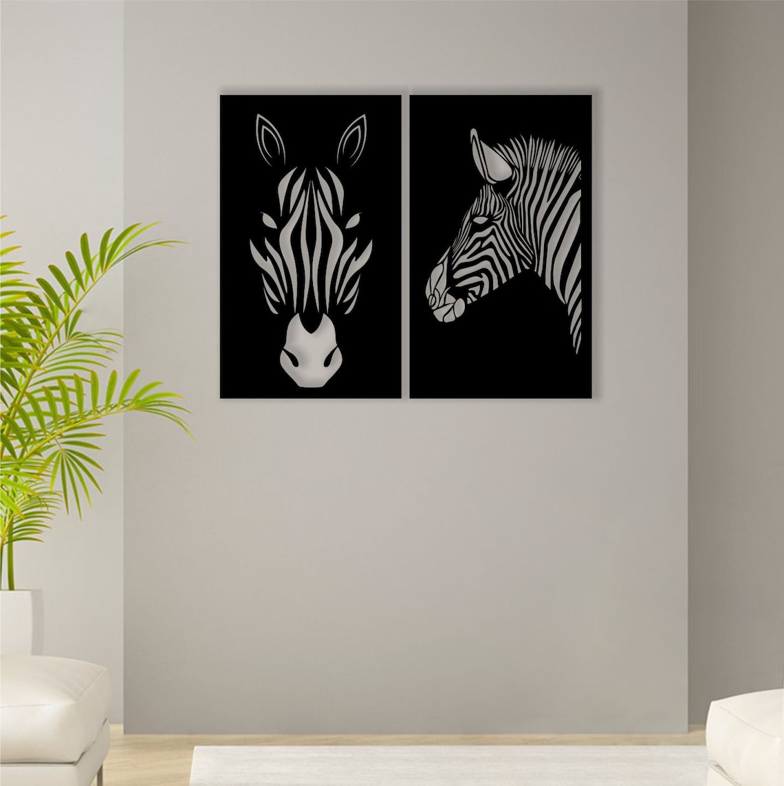 Zebra Metal Wall Decor Zebra Metal Wall Art Animal Wall Etsy