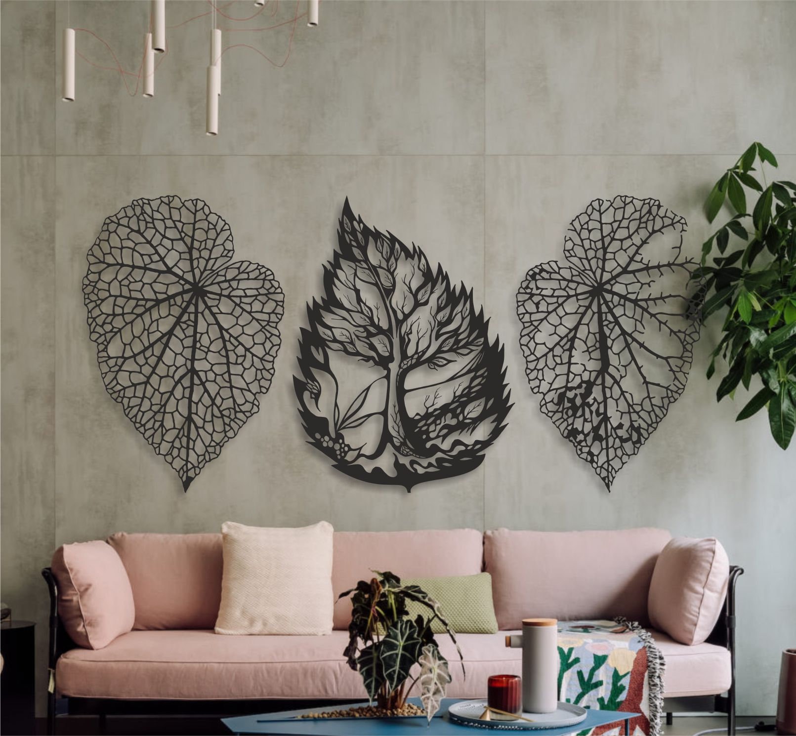 Metal Leaf Wall Art, Metal Wall Decor, Large Gold Leaves Wall Art, Wall  Hangings, Modern Home Artwork Nature Decoration for Living Room 