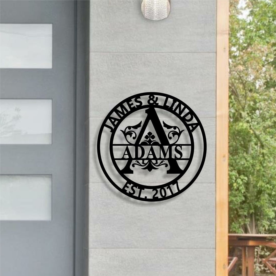 Personalized Family Name Wall Sign, Outdoor Metal Wall Art, Wall Decor ...