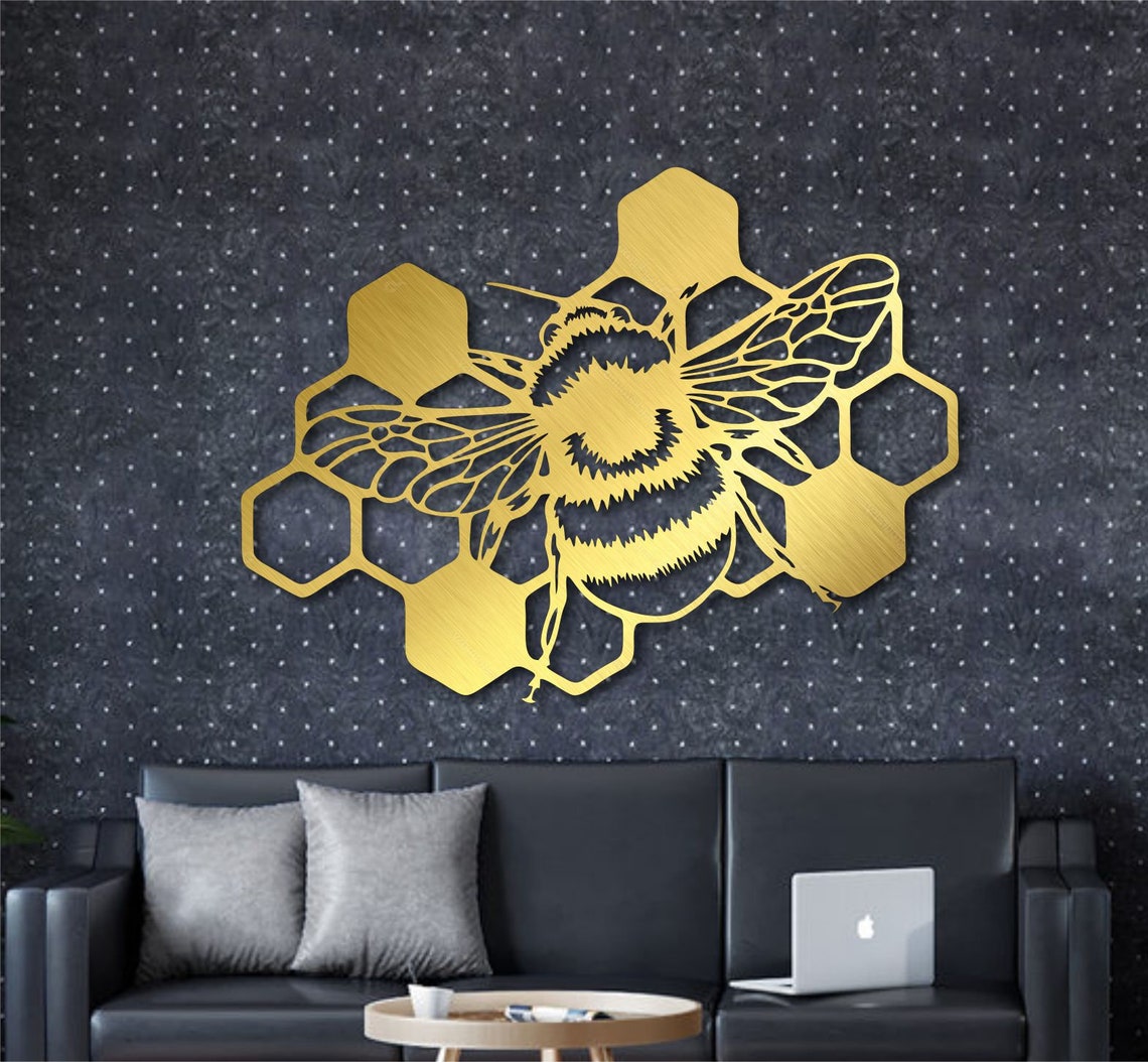 Honey Bee Metal Wall Art Kids Room Decor Animal Wall Art Etsy